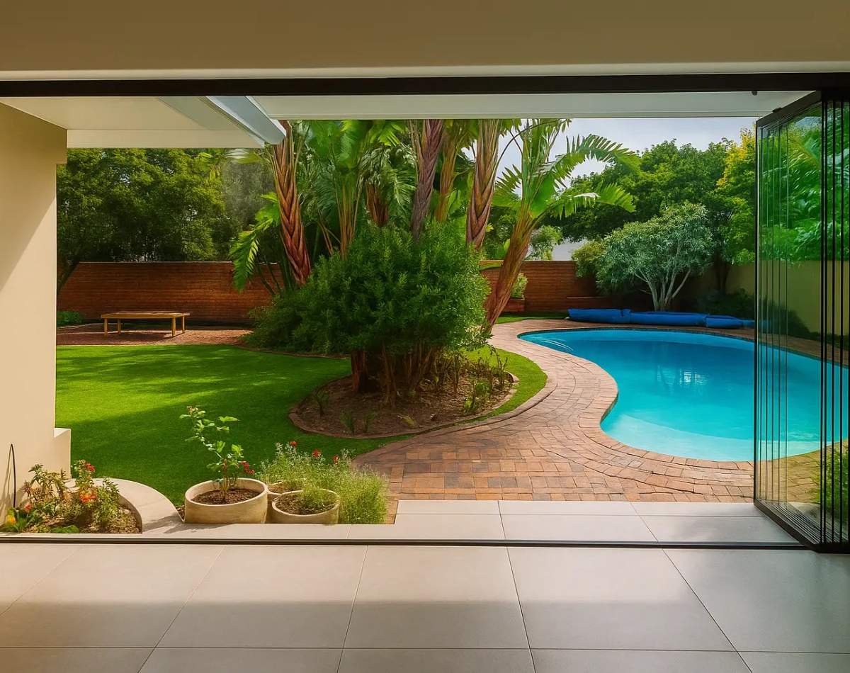 front Tranquil Backyard Oasis with Pool